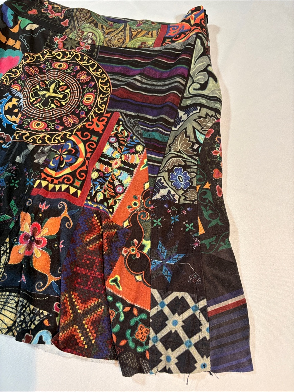 Desigual Skater Skirt size Medium Multicolor patchwork lined - Picture 5 of 15